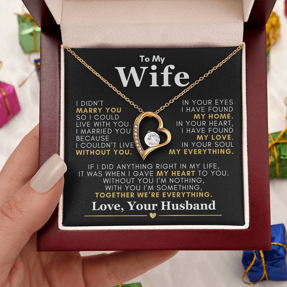 Beautiful Gift from Husband to Wife "I Can't Live Without You" Necklace