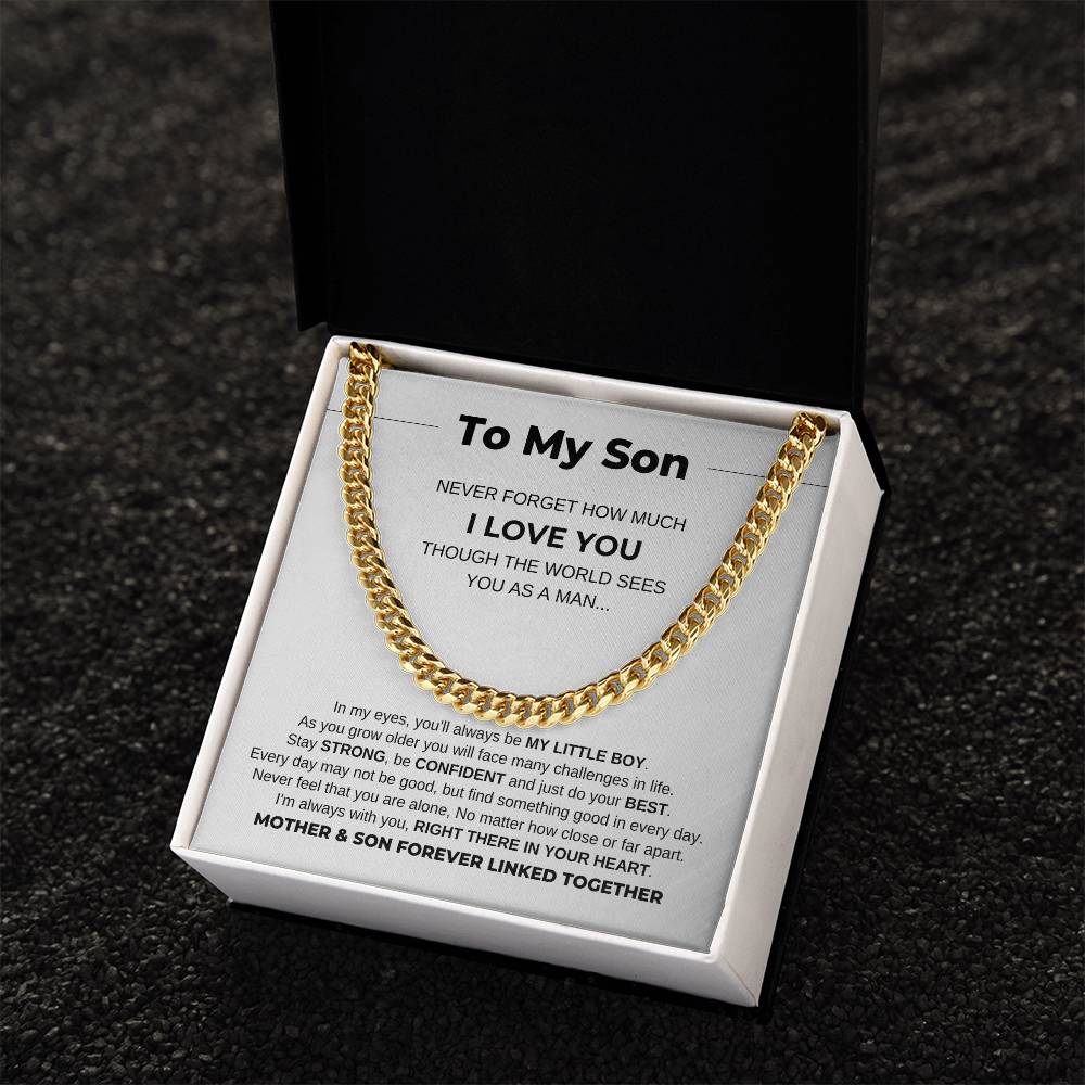 To My Son "Never Forget How Much I Love You" Chain