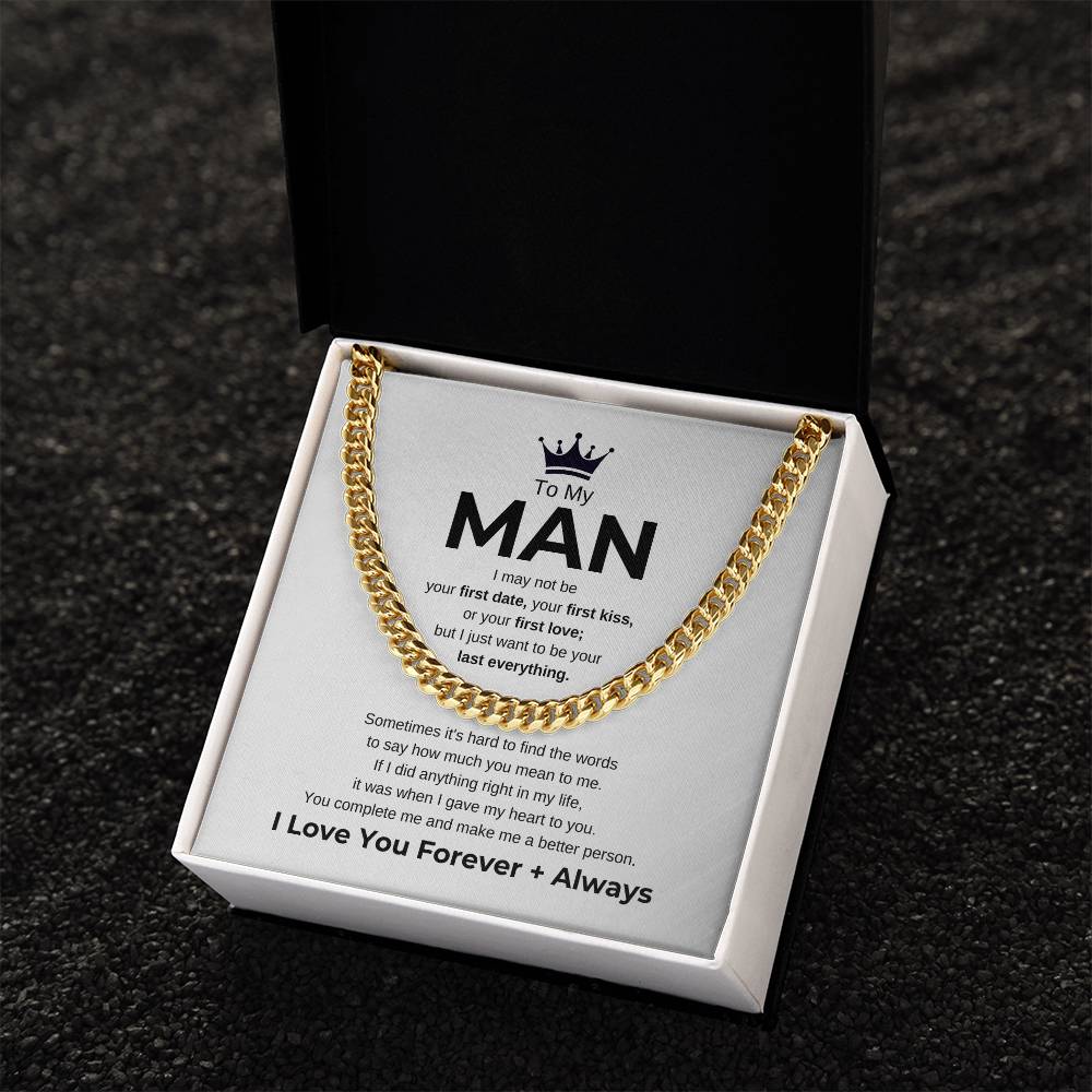 To My Man "I Love You Forever + Always" Chain