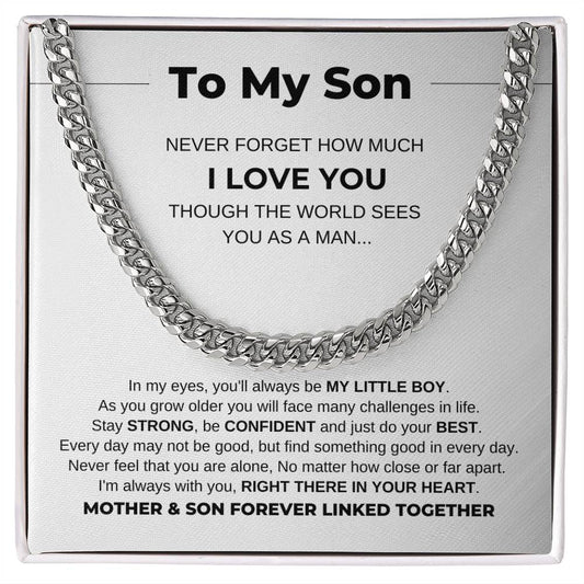 To My Son "Never Forget How Much I Love You" Chain