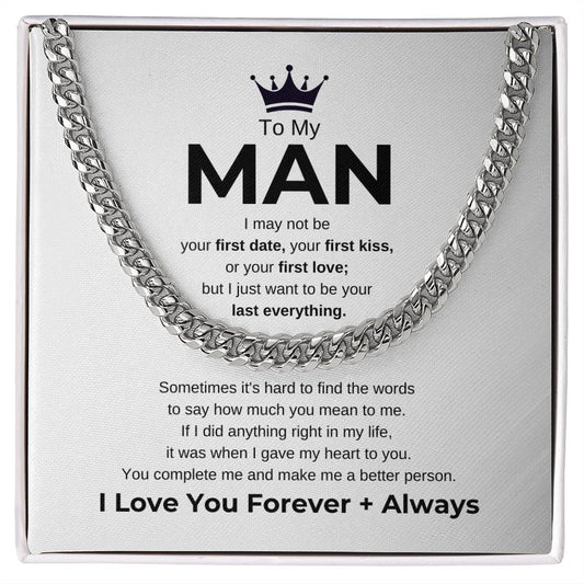 To My Man "I Love You Forever + Always" Chain