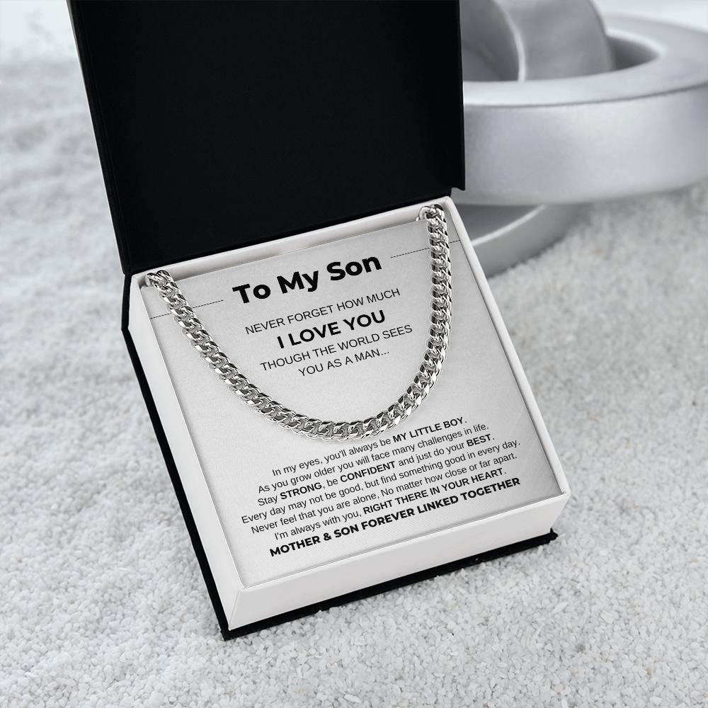 To My Son "Never Forget How Much I Love You" Chain