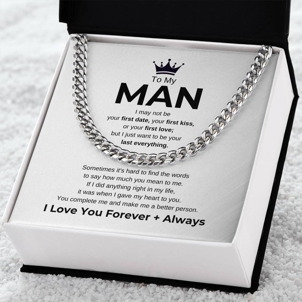 To My Man "I Love You Forever + Always" Chain