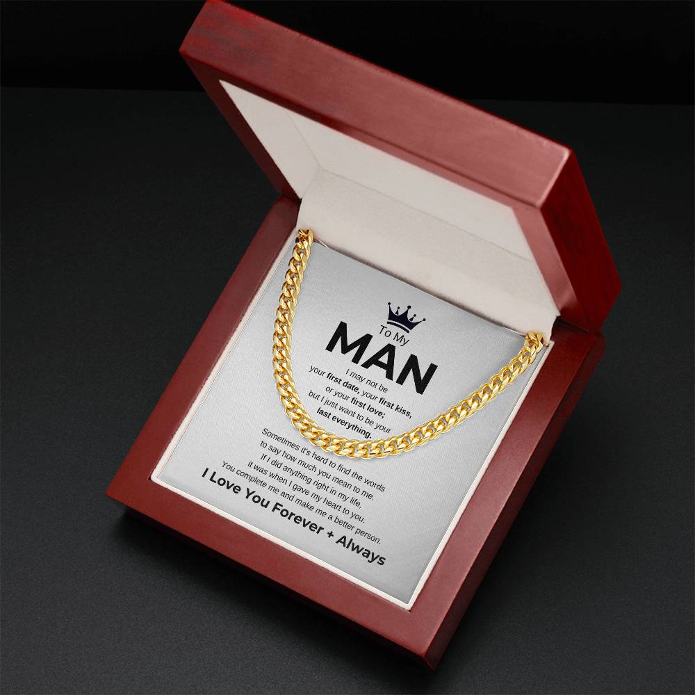 To My Man "I Love You Forever + Always" Chain