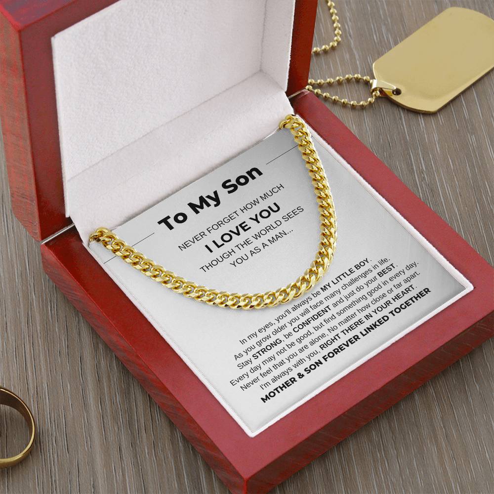 To My Son "Never Forget How Much I Love You" Chain