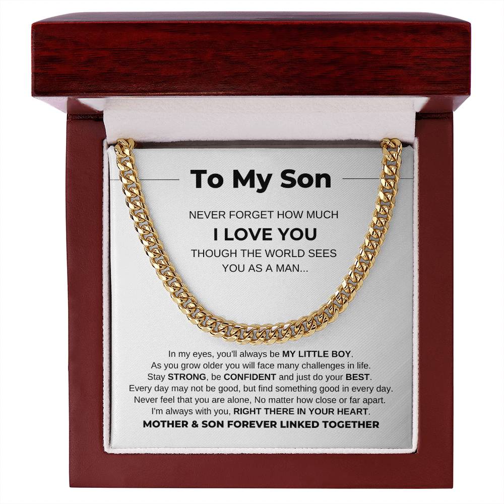 To My Son "Never Forget How Much I Love You" Chain