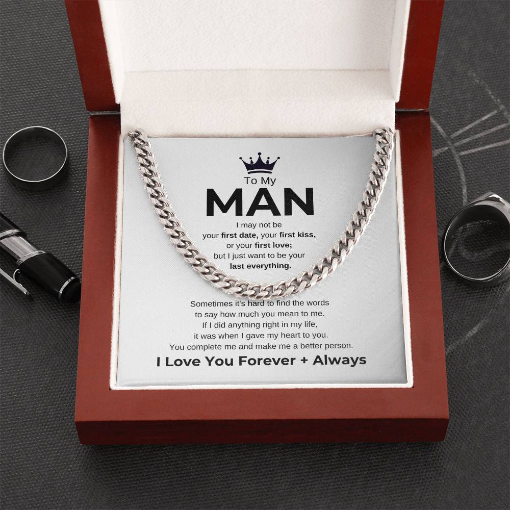 To My Man "I Love You Forever + Always" Chain