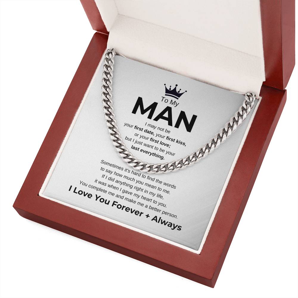 To My Man "I Love You Forever + Always" Chain