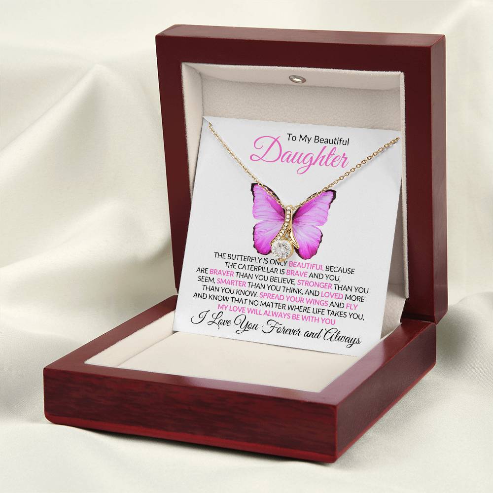 Beautiful Daughter Gift "My Love Will Always Be With You" Necklace