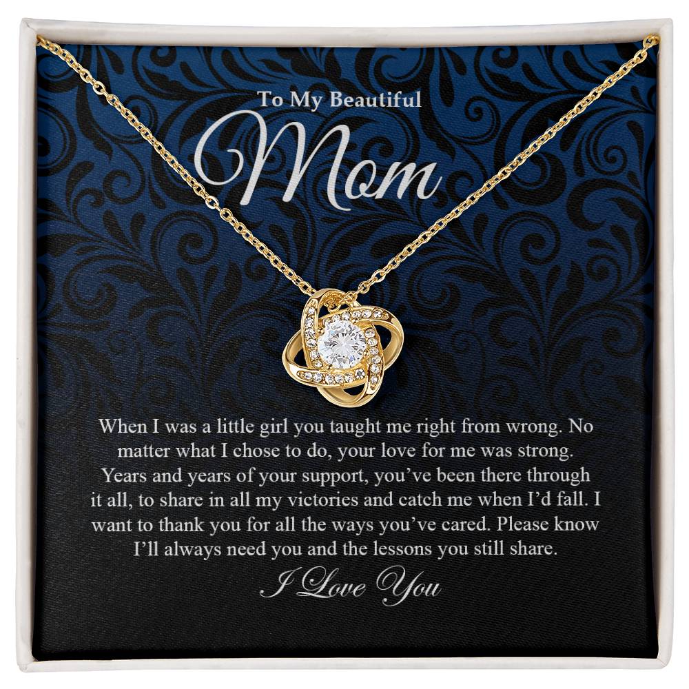 To My Beautiful Mom | Love Knot Necklace