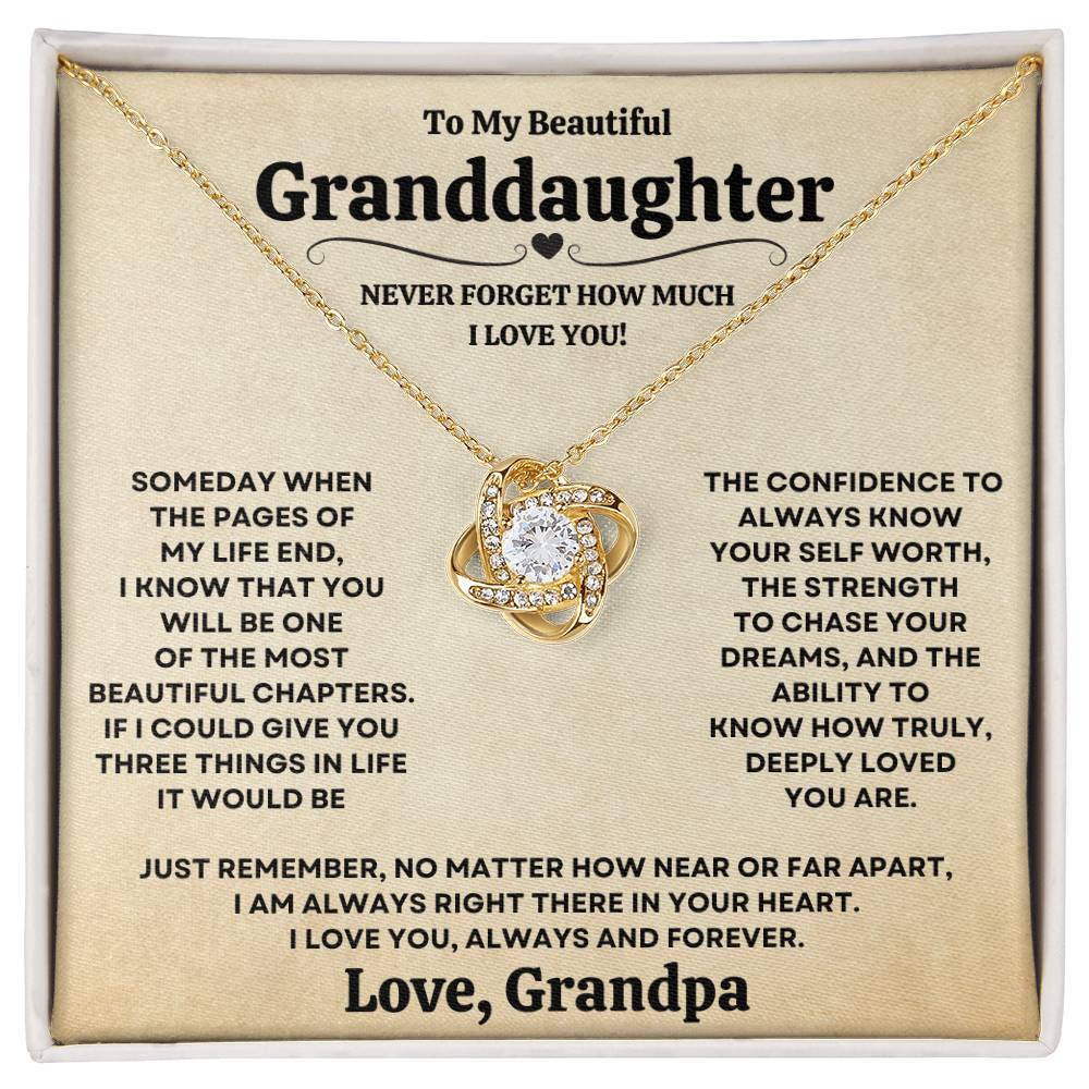 [ALMOST SOLD OUT] Beautiful Granddaughter Gift from Grandpa "Never Forget How Much I Love You" Necklace