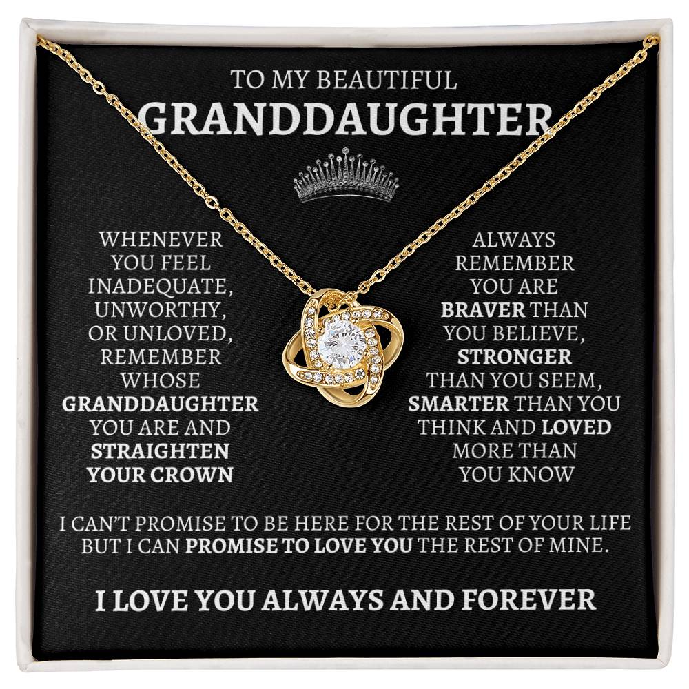 To My Granddaughter "Straighten Your Crown" Necklace