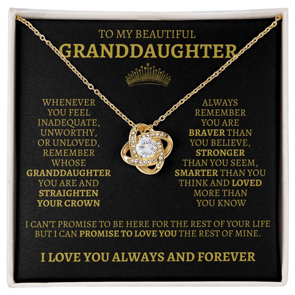 To My Granddaughter "Straighten Your Crown" Necklace