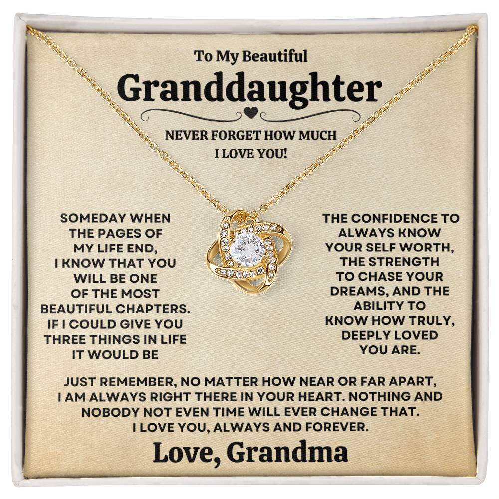 [ALMOST SOLD OUT] Beautiful Granddaughter Gift from Grandma "I Love You, Always and Forever" Necklace