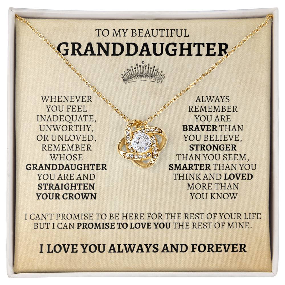 To My Granddaughter "Straighten Your Crown" Necklace