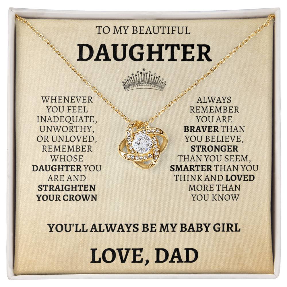 To My Daughter "Straighten Your Crown" Love Dad Necklace