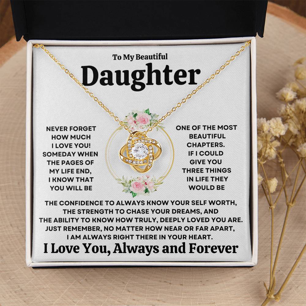 Beautiful Daughter Gift "The Most Beautiful Chapter" Necklace