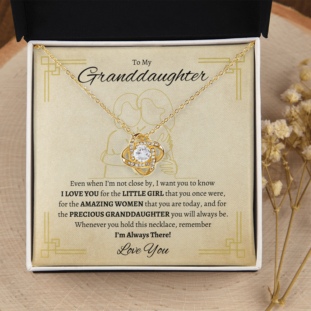 Beautiful Granddaughter Gift "I'm Always There" Necklace