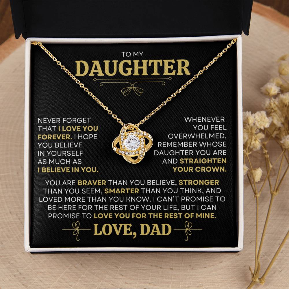 A Gift of Love from Dad to Daughter "Believe in Yourself" Necklace