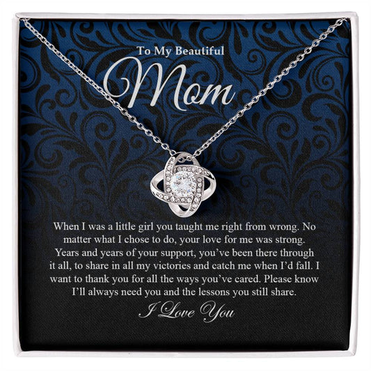 To My Beautiful Mom | Love Knot Necklace