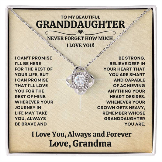 [ALMOST SOLD OUT] Beautiful Granddaughter Gift from Grandma "Always Be Brave And Be Strong" Necklace