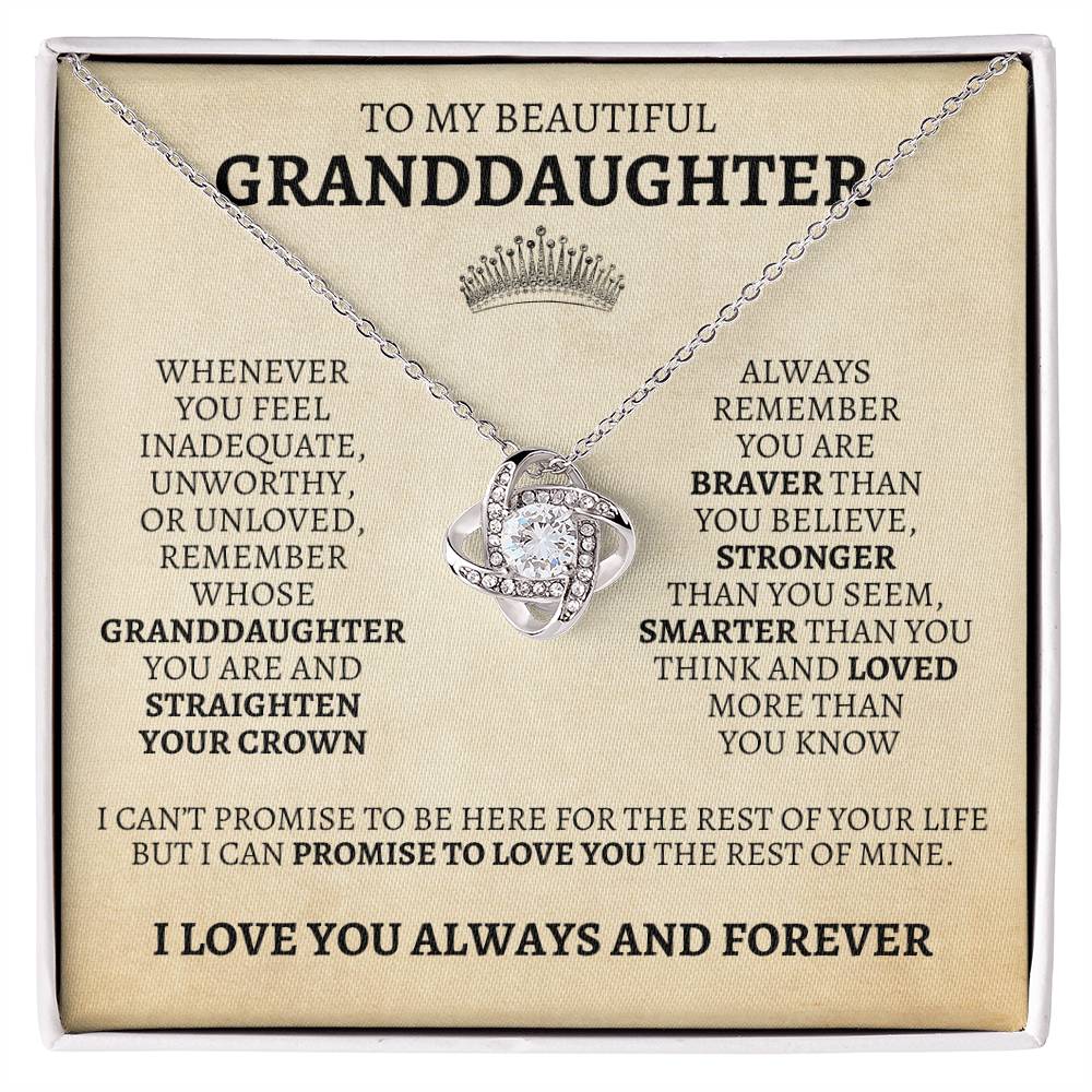 To My Granddaughter "Straighten Your Crown" Necklace