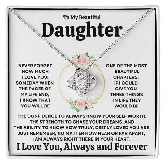 Beautiful Daughter Gift "The Most Beautiful Chapter" Necklace