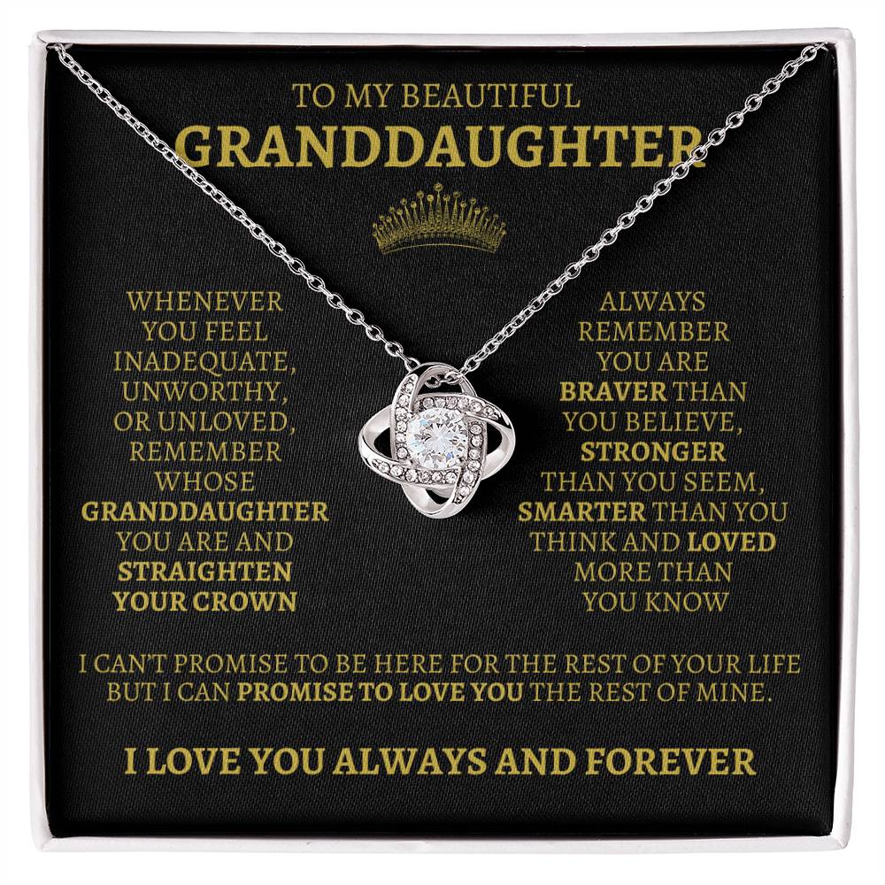 To My Granddaughter "Straighten Your Crown" Necklace