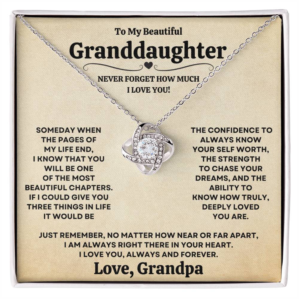 [ALMOST SOLD OUT] Beautiful Granddaughter Gift from Grandpa "Never Forget How Much I Love You" Necklace