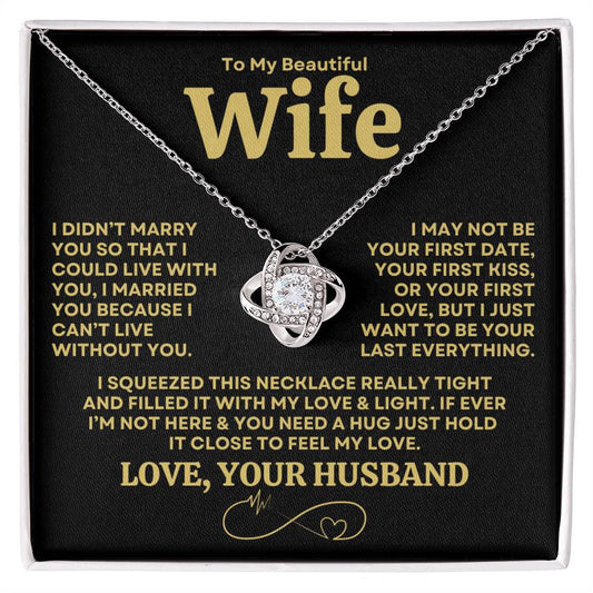 Gift for Wife "I Can't Live Without You" Necklace