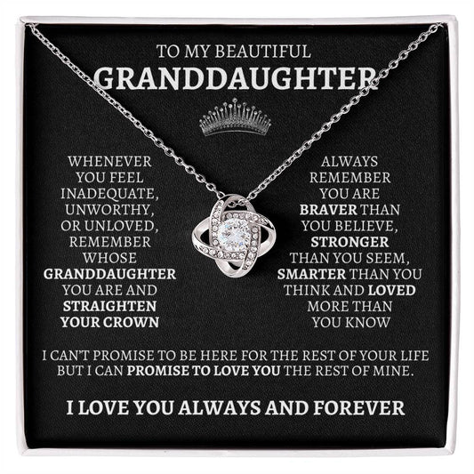 To My Granddaughter "Straighten Your Crown" Necklace