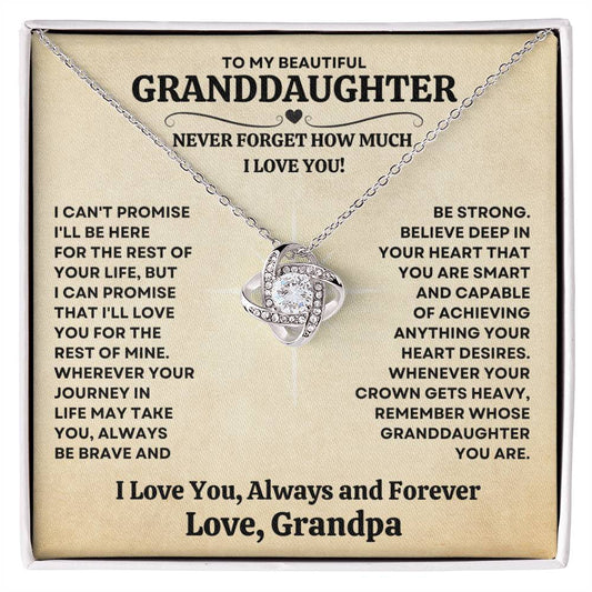 [ALMOST SOLD OUT] Beautiful Granddaughter Gift from Grandpa "Always Be Brave And Be Strong" Necklace