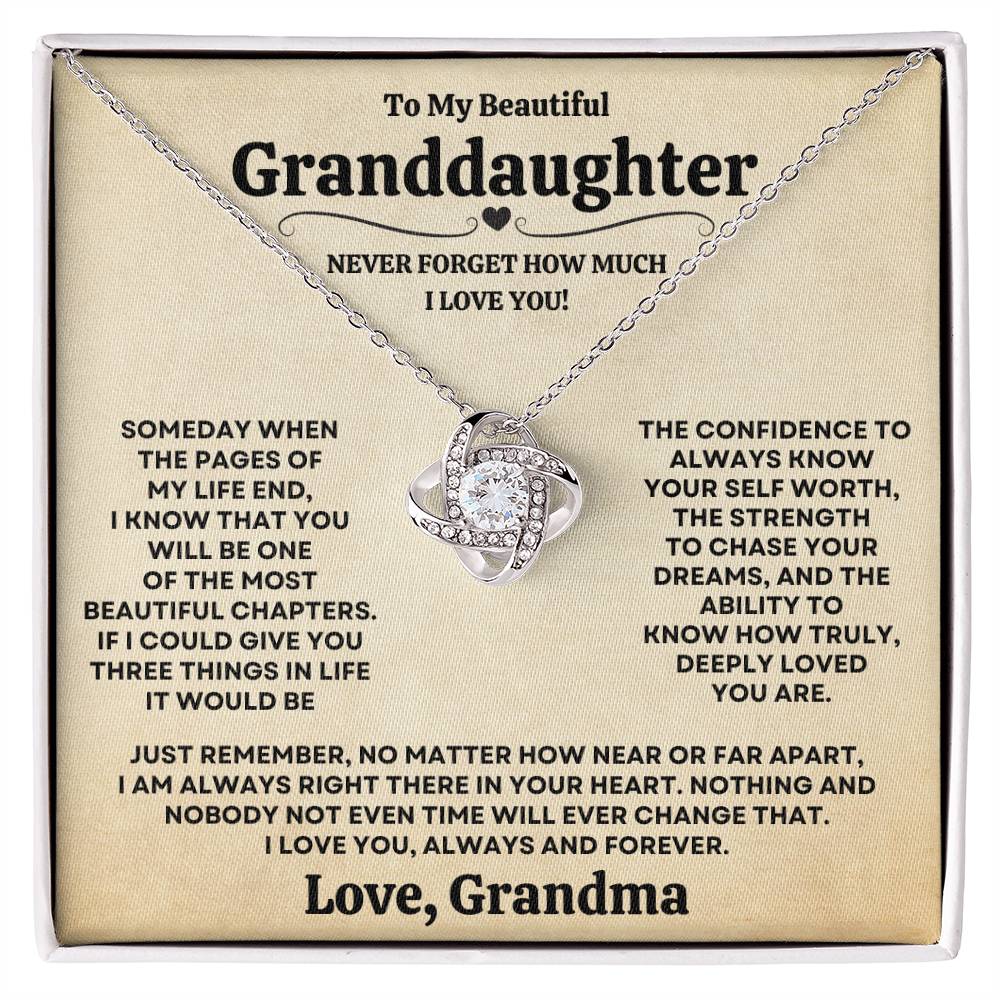 [ALMOST SOLD OUT] Beautiful Granddaughter Gift from Grandma "I Love You, Always and Forever" Necklace