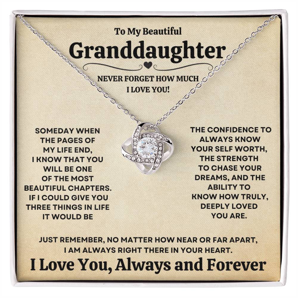 [ALMOST SOLD OUT] Beautiful Granddaughter Gift "Never Forget How Much I Love You" Necklace