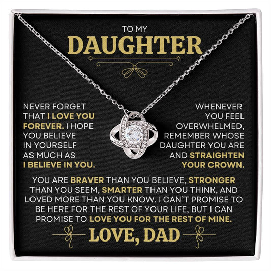 A Gift of Love from Dad to Daughter "Believe in Yourself" Necklace