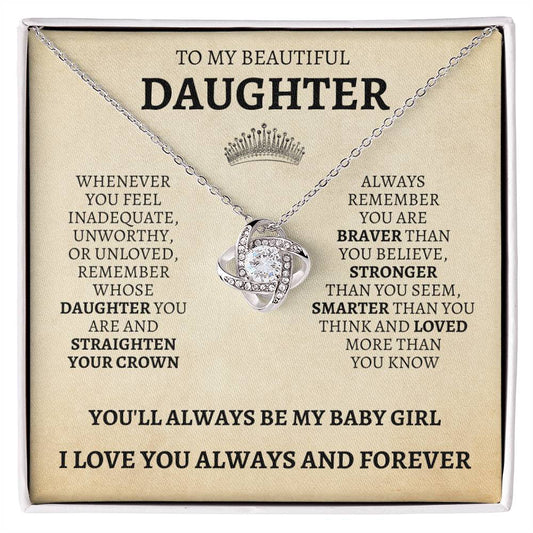 To My Daughter "Straighten Your Crown" Necklace