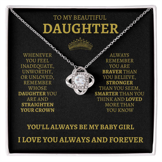 To My Daughter "Straighten Your Crown" Necklace