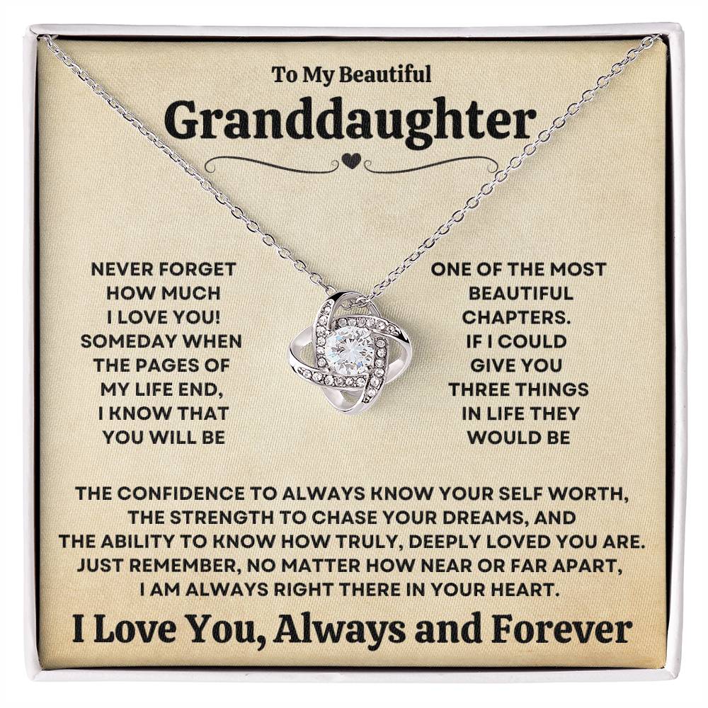 [ALMOST SOLD OUT] Beautiful Granddaughter Gift "Never Forget How Much I Love You" Necklace