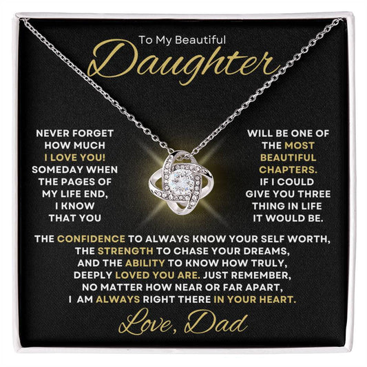 A Gift of Love from Dad to Daughter "The Most Beautiful Chapters" Necklace