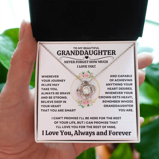 Beautiful Granddaughter Gift "Capable of Achieving Anything Your Heart Desires" Necklace