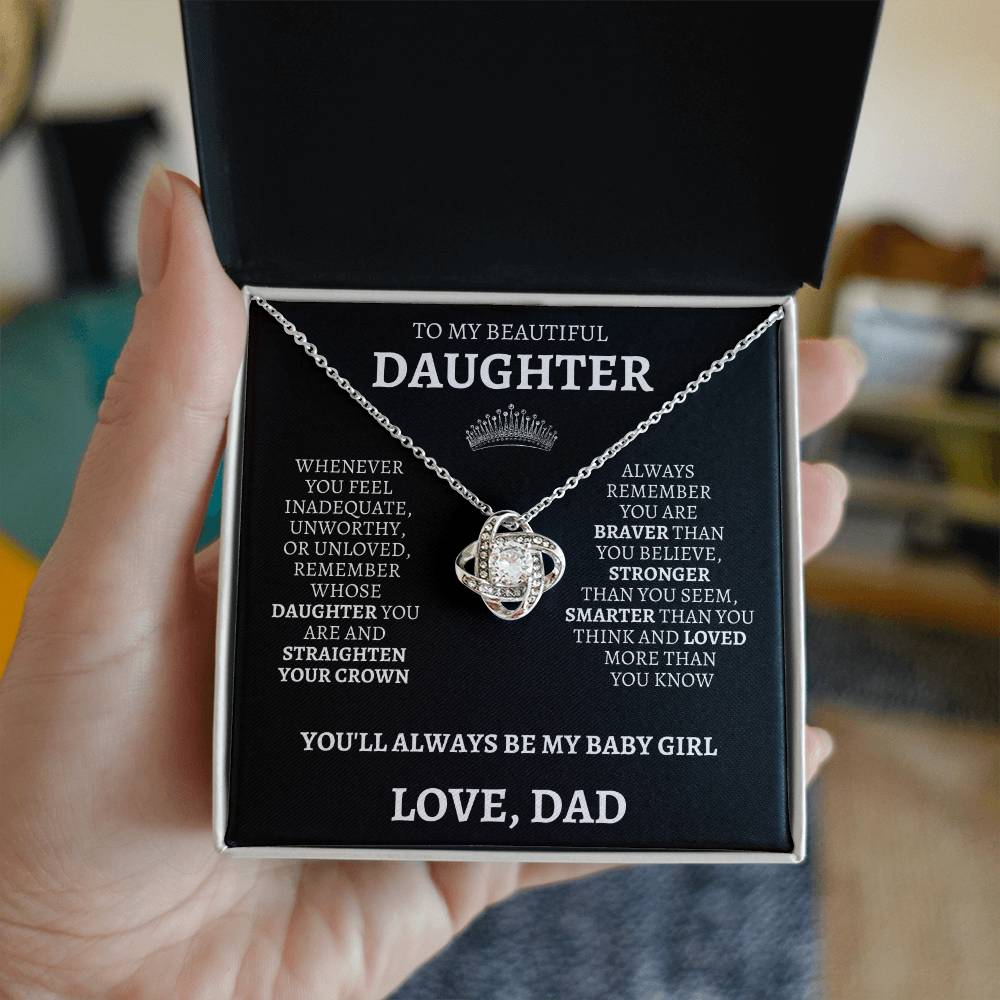 To My Daughter "Straighten Your Crown" Love Dad Necklace