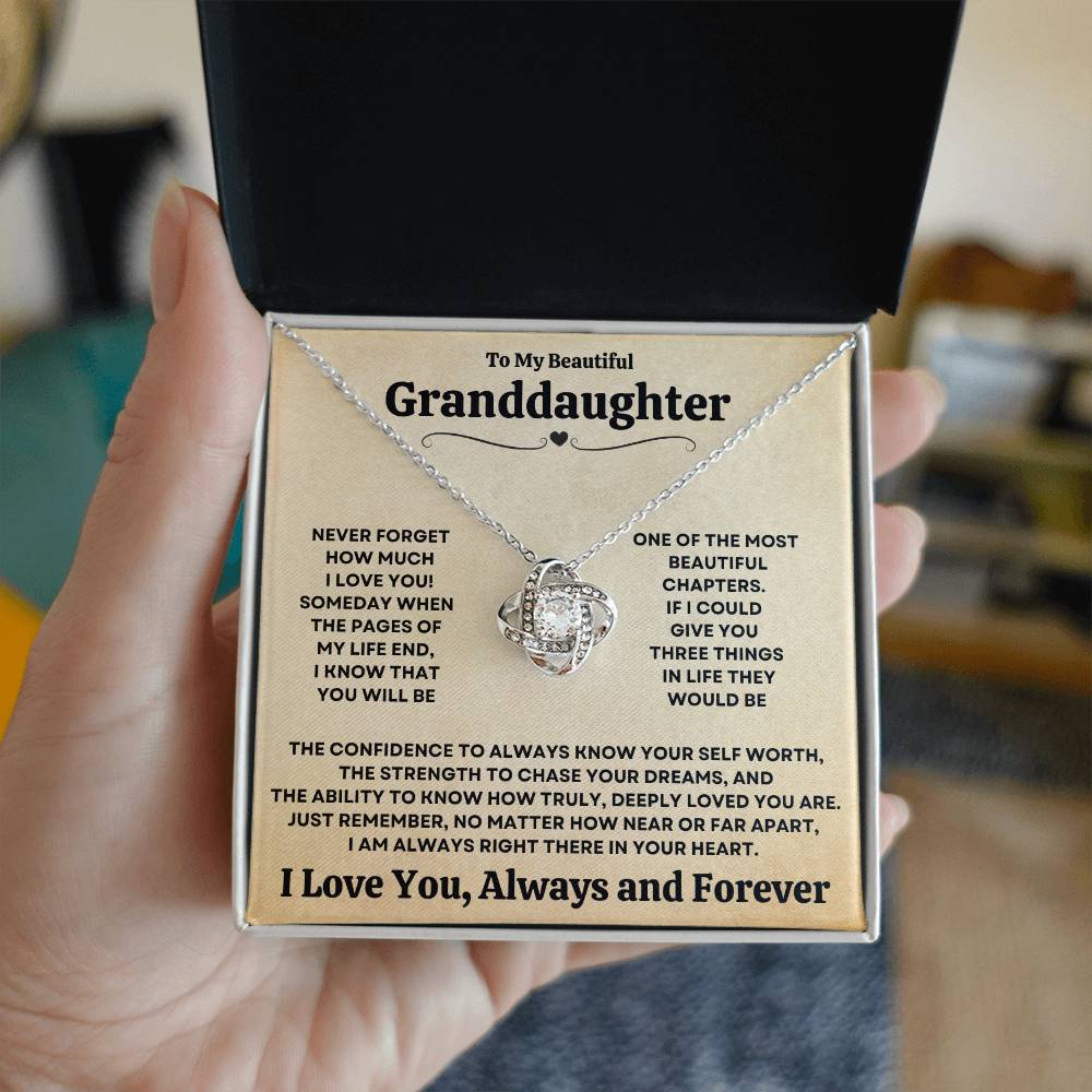 [ALMOST SOLD OUT] Beautiful Granddaughter Gift "Never Forget How Much I Love You" Necklace