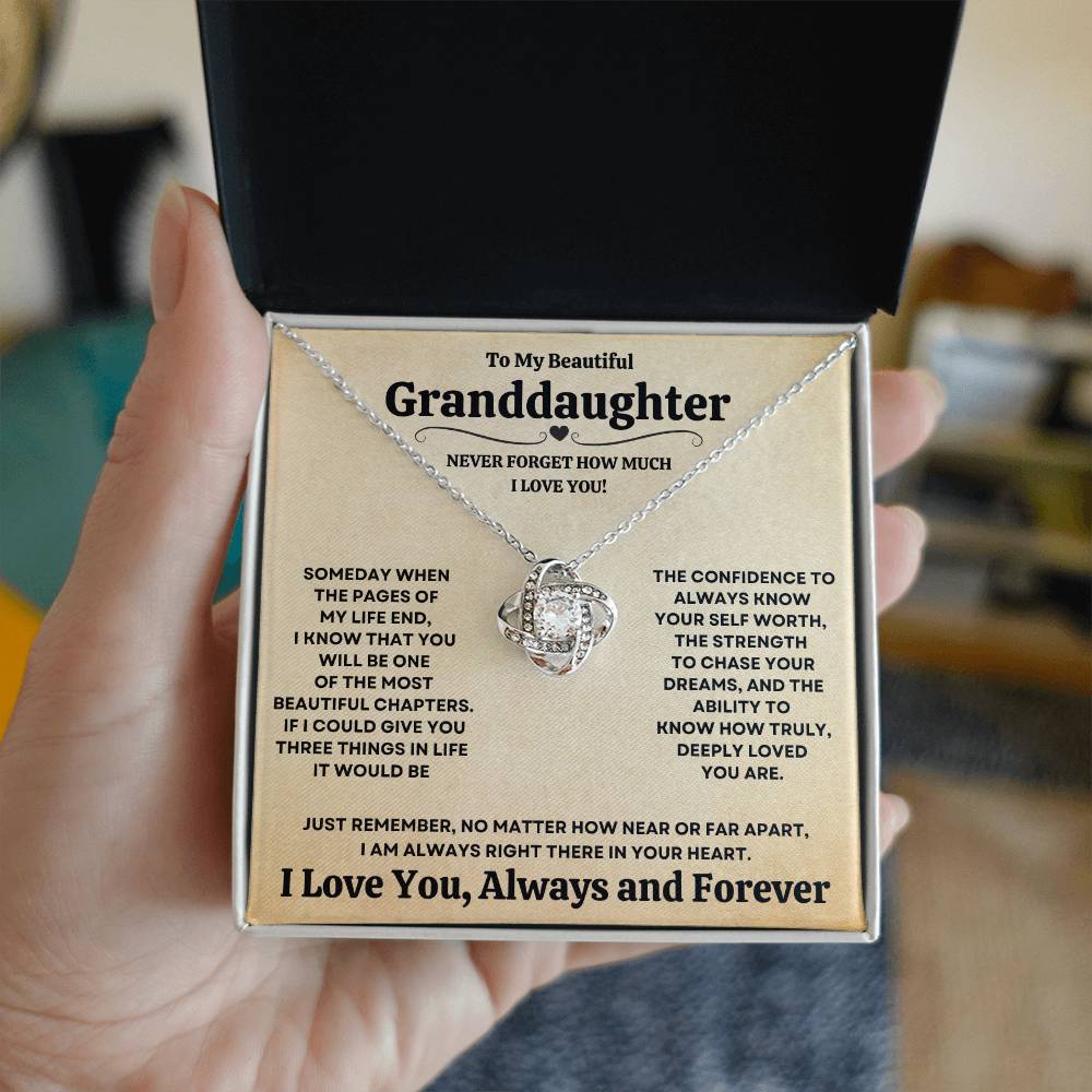 [ALMOST SOLD OUT] Beautiful Granddaughter Gift "Never Forget How Much I Love You" Necklace