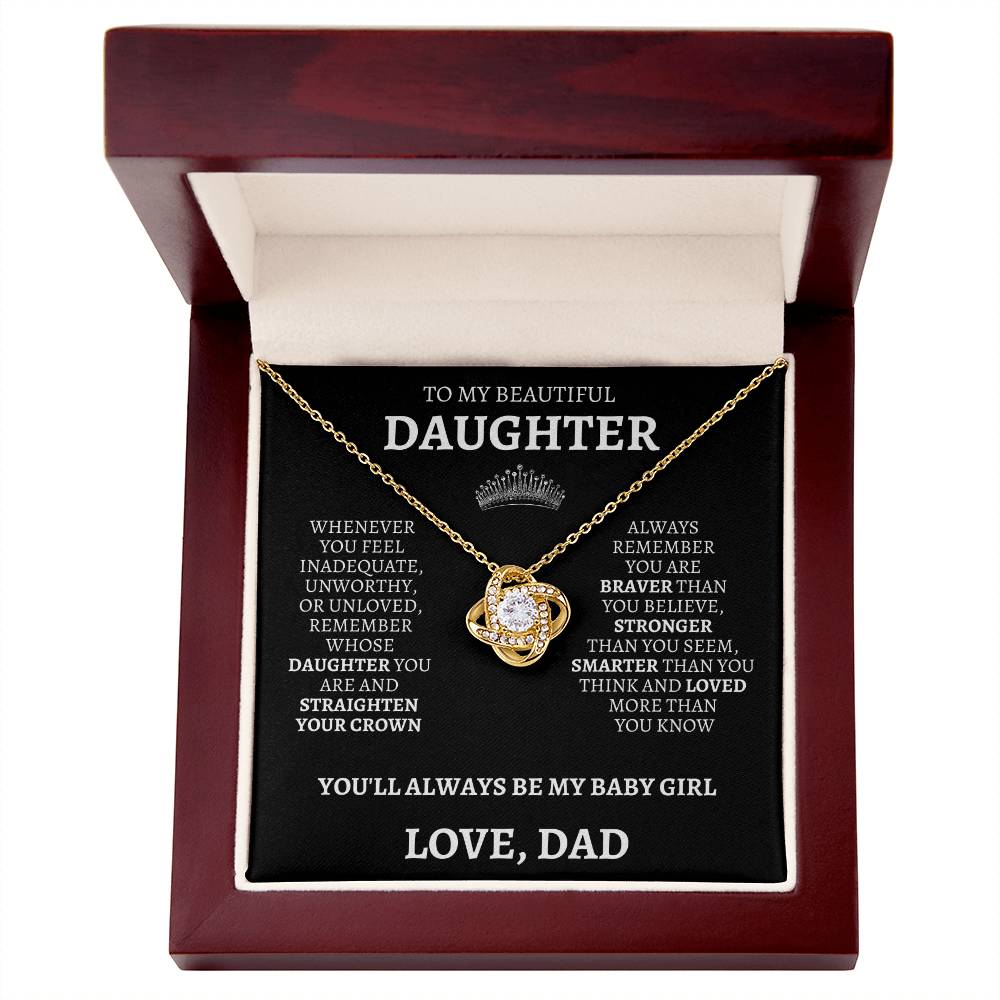 To My Daughter "Straighten Your Crown" Love Dad Necklace