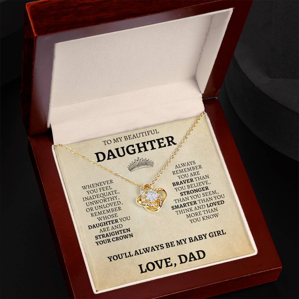 To My Daughter "Straighten Your Crown" Love Dad Necklace