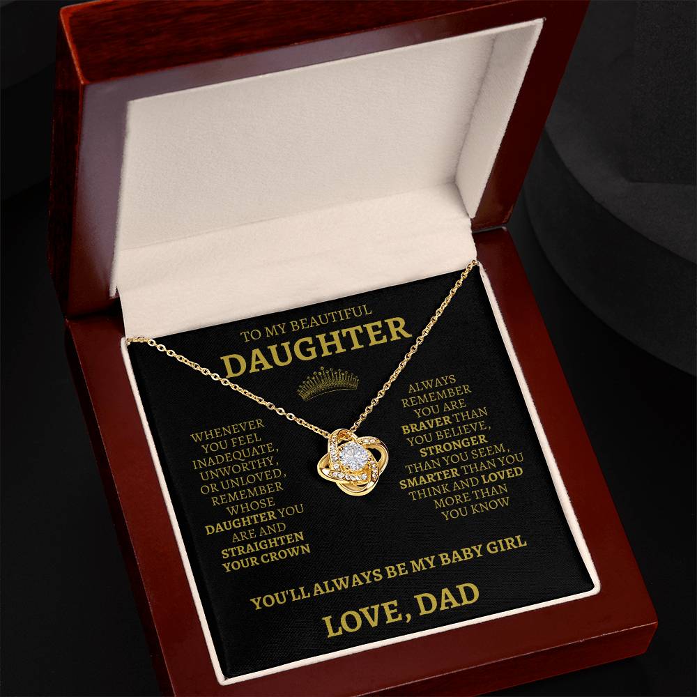 To My Daughter "Straighten Your Crown" Love Dad Necklace