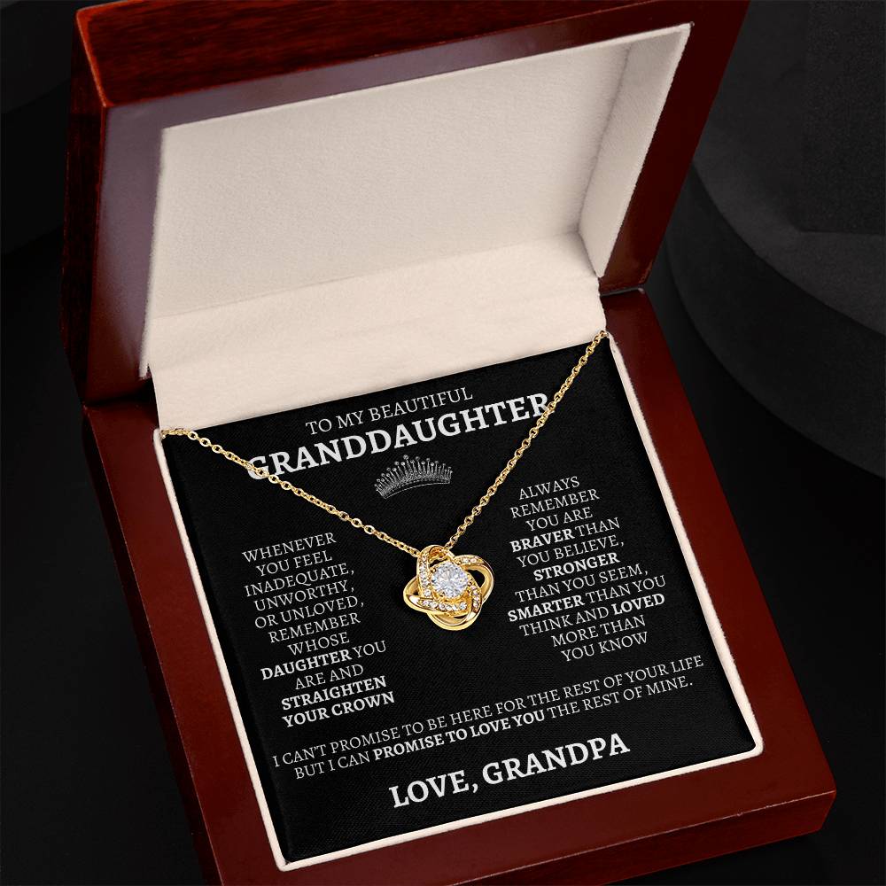 To My Granddaughter "Straighten Your Crown" Love Grandpa Necklace