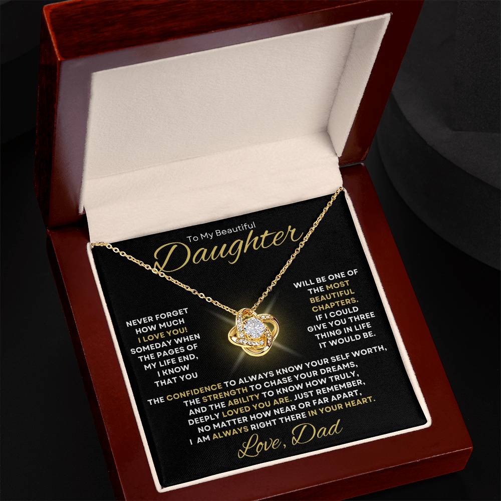 A Gift of Love from Dad to Daughter "The Most Beautiful Chapters" Necklace