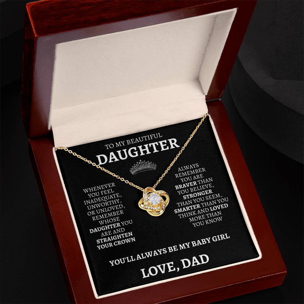 To My Daughter "Straighten Your Crown" Love Dad Necklace