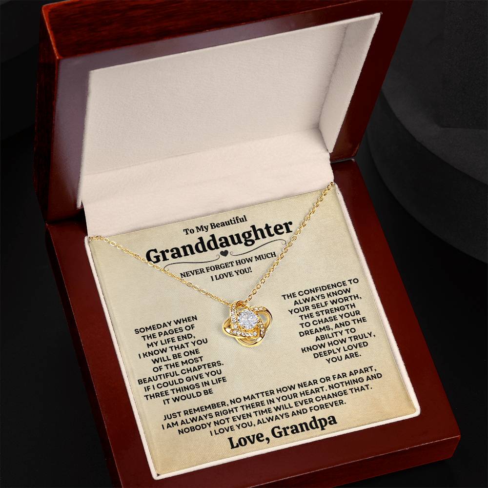 [ALMOST SOLD OUT] Beautiful Granddaughter Gift from Grandpa "I Love You, Always and Forever" Necklace